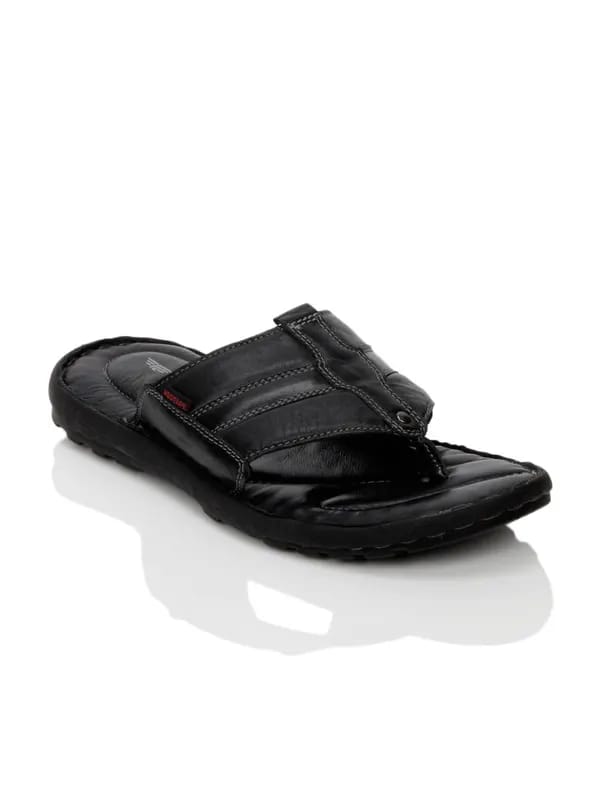 Red Tape Men Black Sandals