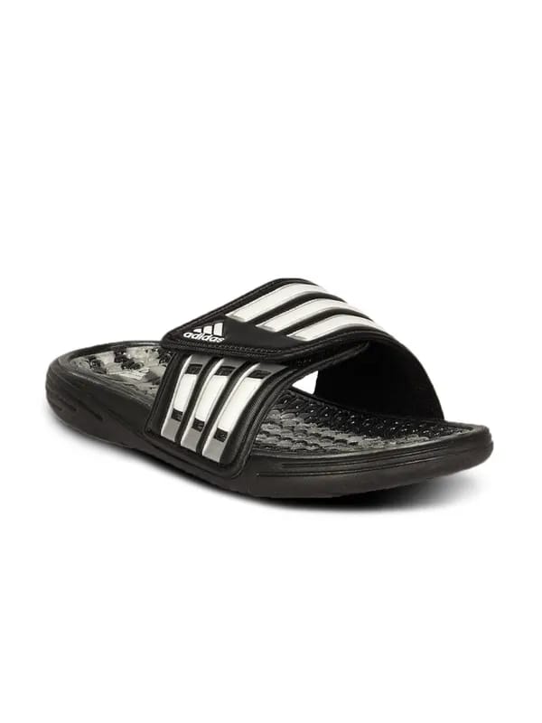 ADIDAS Men's Black White Metallic Flip Flop