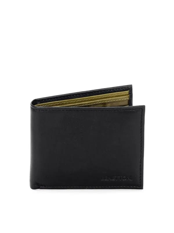 United Colors of Benetton Men Leather Black Wallet