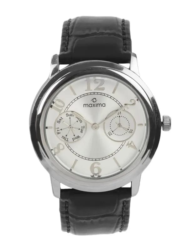 Maxima Men Silver Dial Chronograph Watch