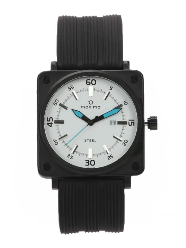 Maxima Men White Dial Attivo Watch