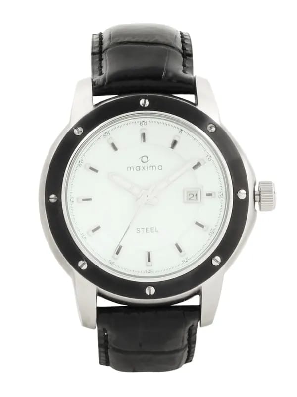 Maxima Men White Dial Attivo Watch