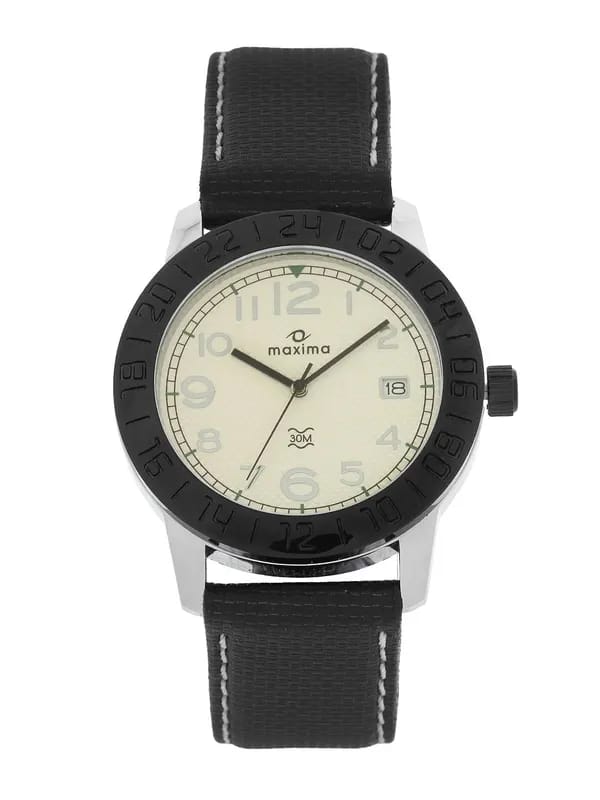 Maxima Attivo Men Off-White Dial Watch 24130LMGT