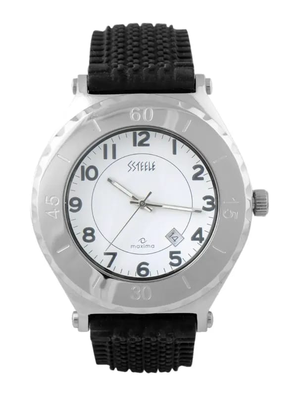 Maxima Men White Dial Ssteele Watch