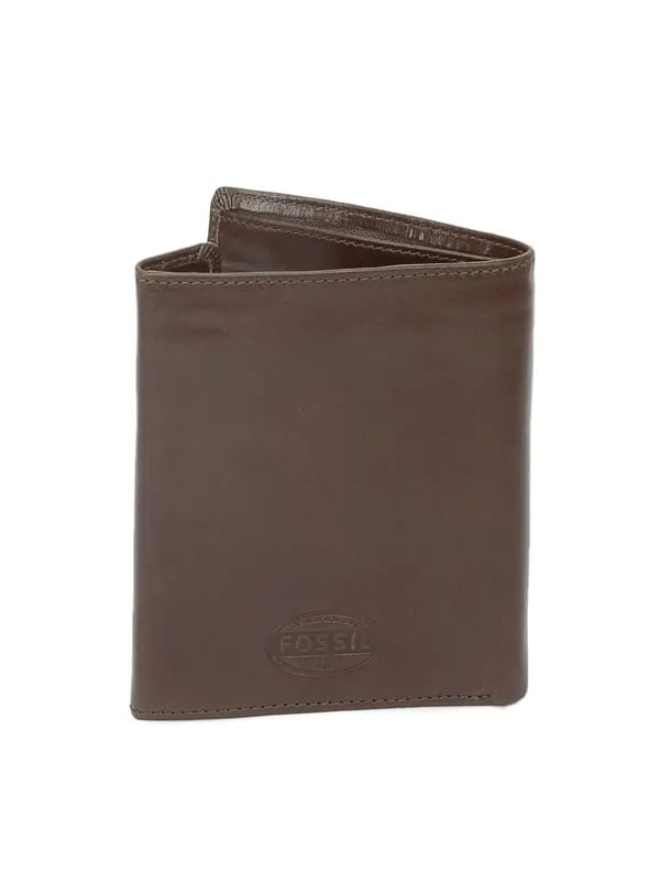 Fossil Men Brown Passport Holder With Wallet