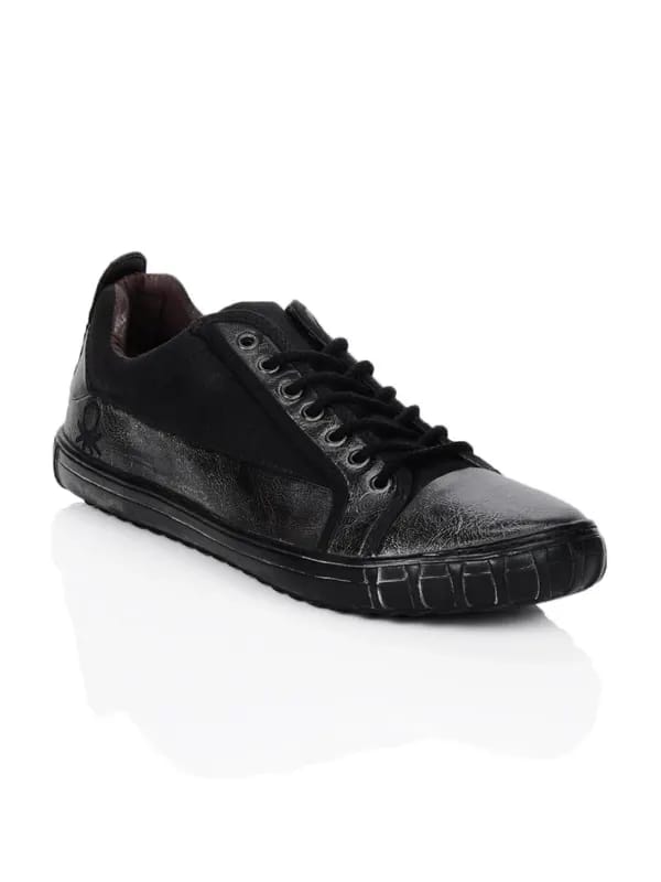 United Colors of Benetton Men Black Shoes