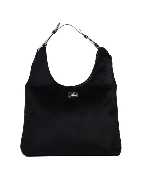 Yelloe Women Fur Black Handbag