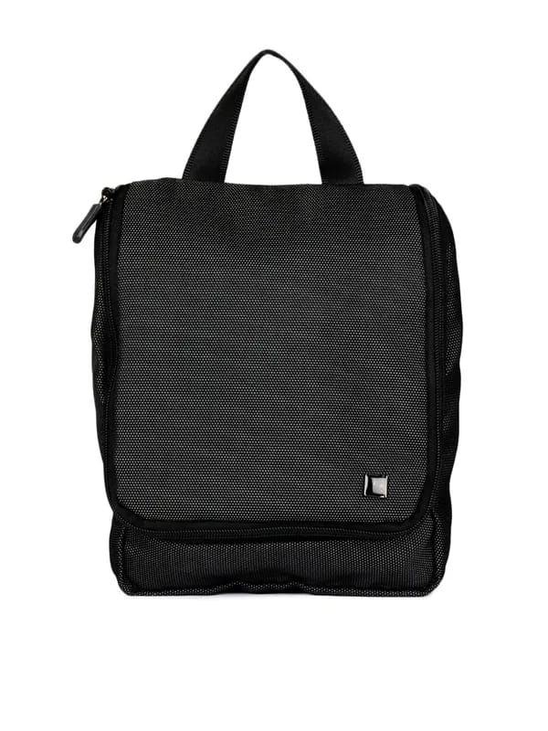 Peter England Unisex Black Toilet Kit Bag
