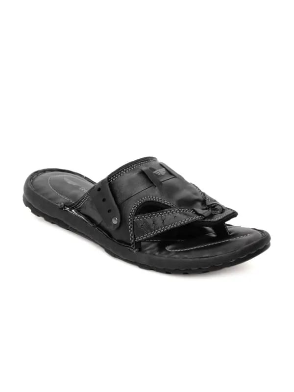 Red Tape Men Black Sandals