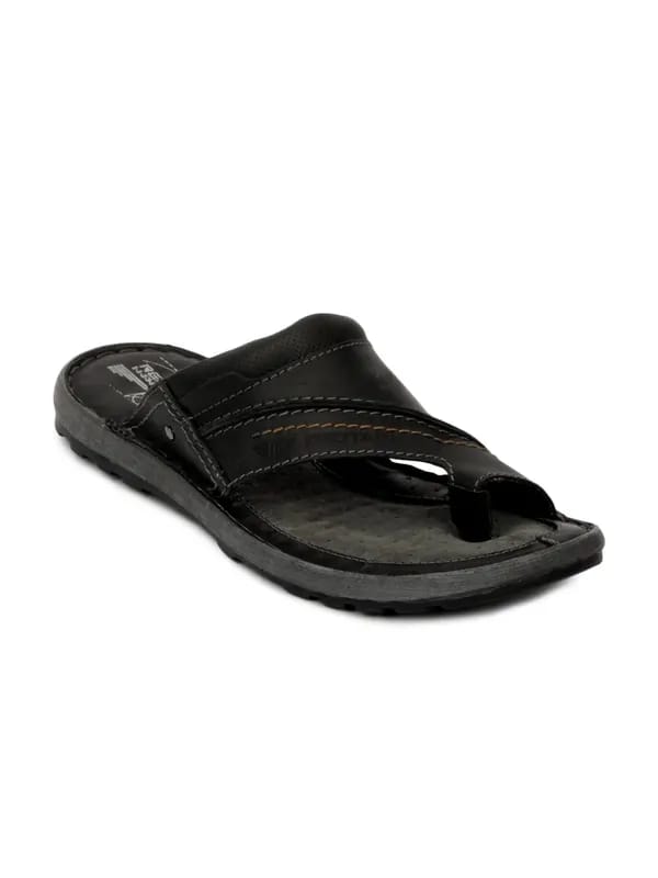 Red Tape Men Black Sandals