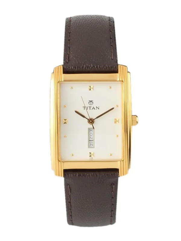 Titan Men White Dial Watch
