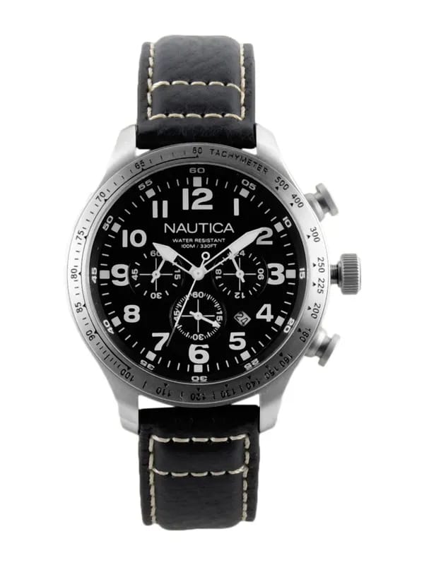 Nautica Men Black Dial Chronograph Watch