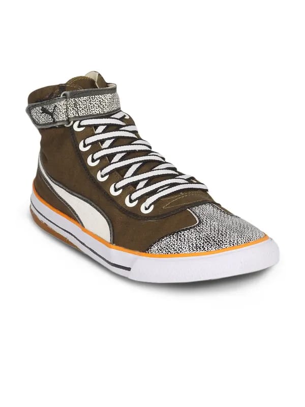 Puma Unisex Mid Pixles Olive Orange Shoes