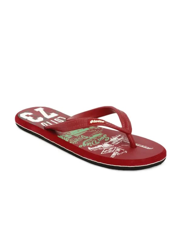 Lotto Men Red Flip Flops
