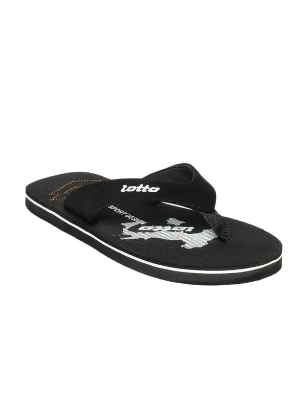 Lotto Men Black Flip Flops