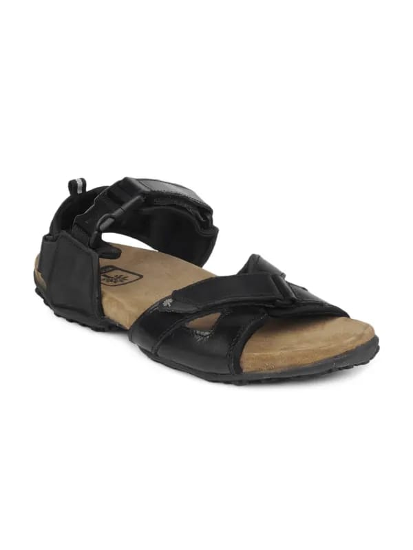 Woodland Men Black Sandals