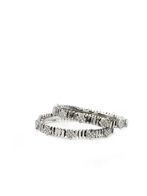 Royal Diadem Set of 2 Silver Bangles
