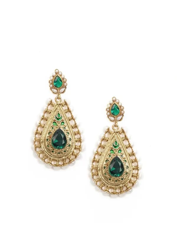Royal Diadem Green Earrings