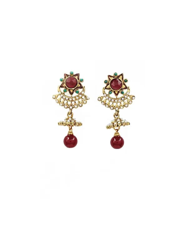Royal Diadem Magenta Earrings