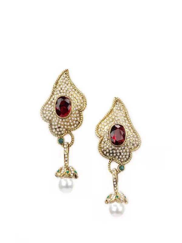 Royal Diadem Maroon Earrings
