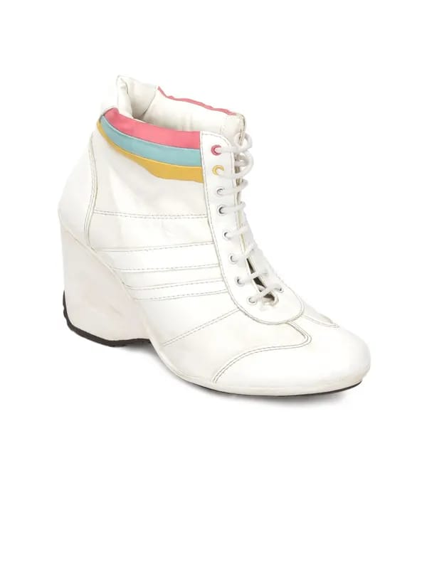 Catwalk Women White Heeled Shoes