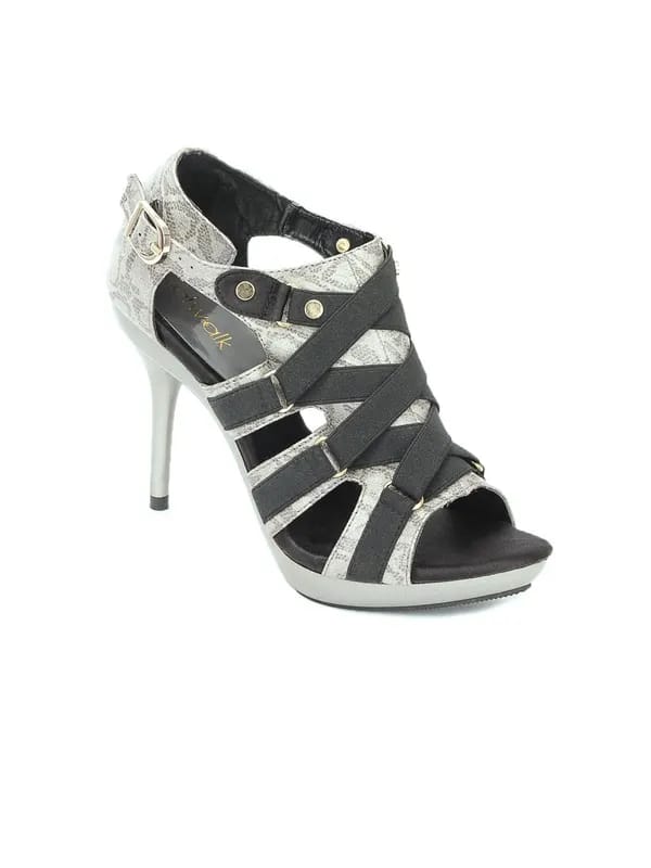 Catwalk Women Grey & Black Heels