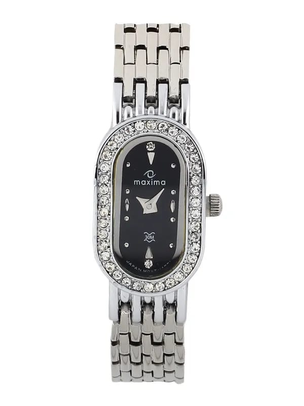 Maxima Women Black Dial Watch