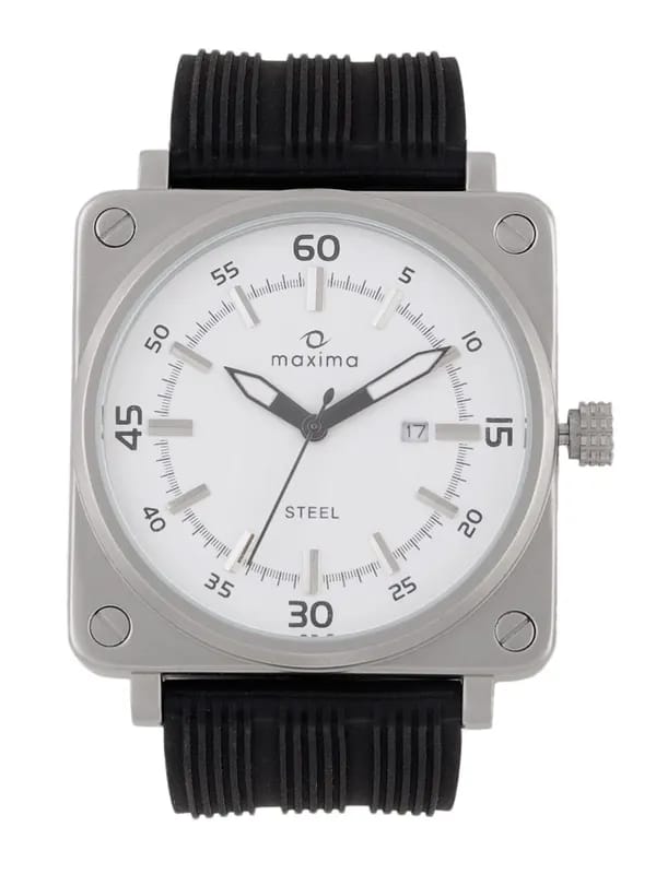 Maxima Men White Dial Watch