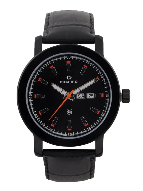 Maxima Men Black Dial Attivo Watch