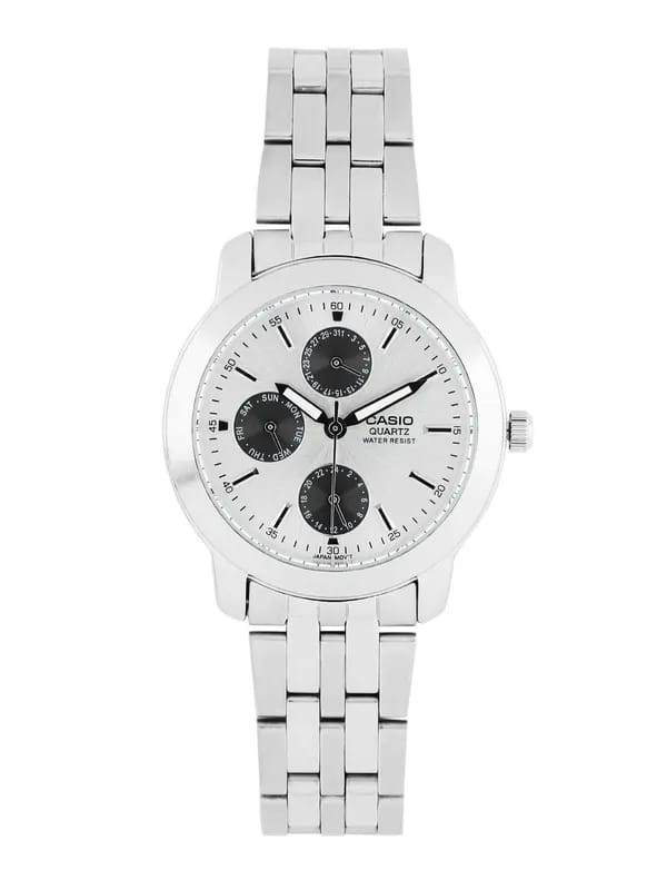 CASIO Enticer Men Silver-Toned Chronograph Watch A440