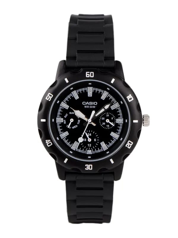 CASIO ENTICER Women Black Dial Chronograph Watch A675