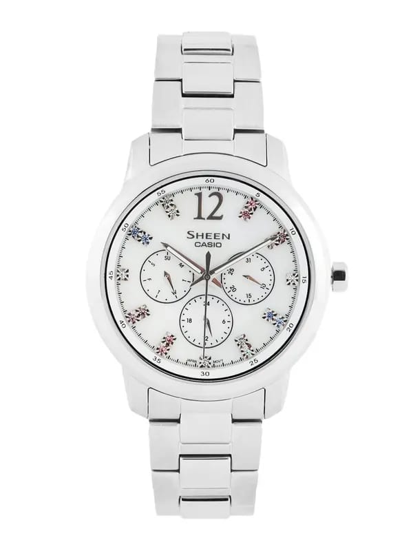 CASIO SHEEN Women White Dial Chronograph Analogue Watch SX047