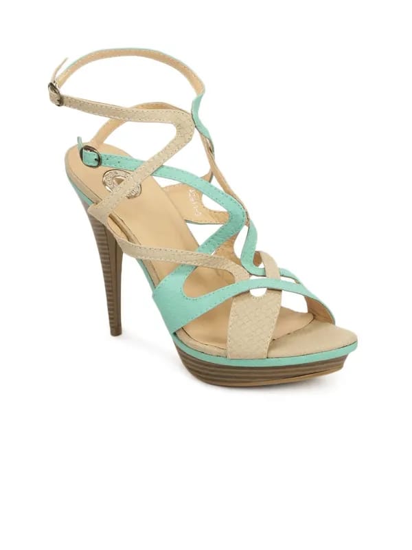 Cobblerz Women Beige & Green Sandals