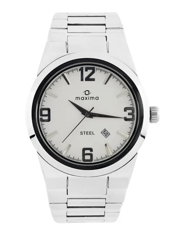 Maxima Men White Dial Watch