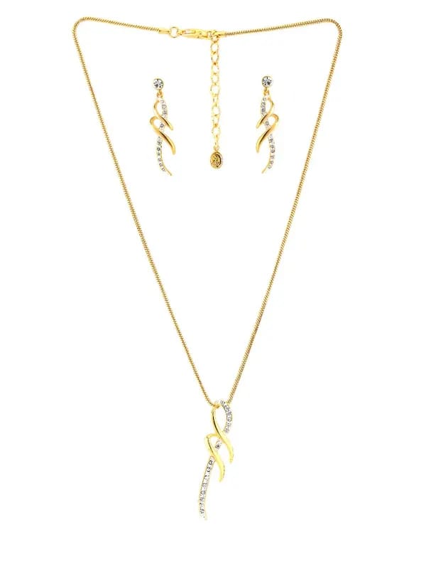 Estelle Women Gold Earring & Pendant Set