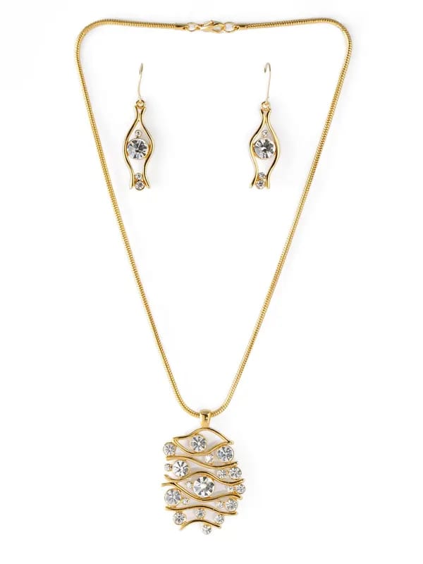 Estelle Women Gold Earring & Pendant Set