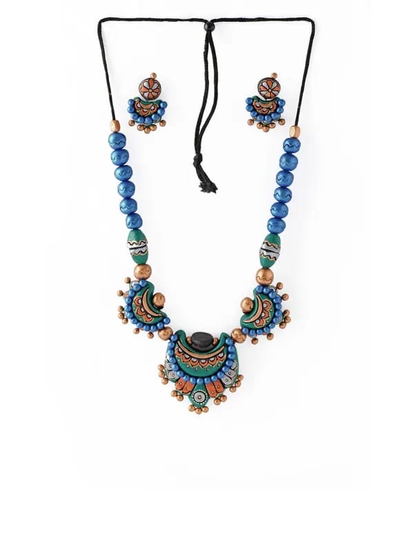 Adrika Blue Teracotta Jewellery Set