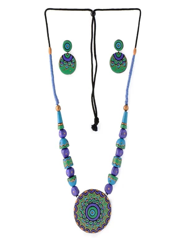 Adrika Purple Teracotta Jewellery Set