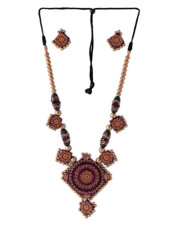 Adrika Multi Coloured Teracotta Jewellery Set