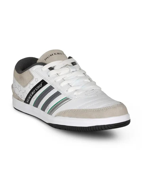 Numero Uno Men's Amazon White Grey Shoe