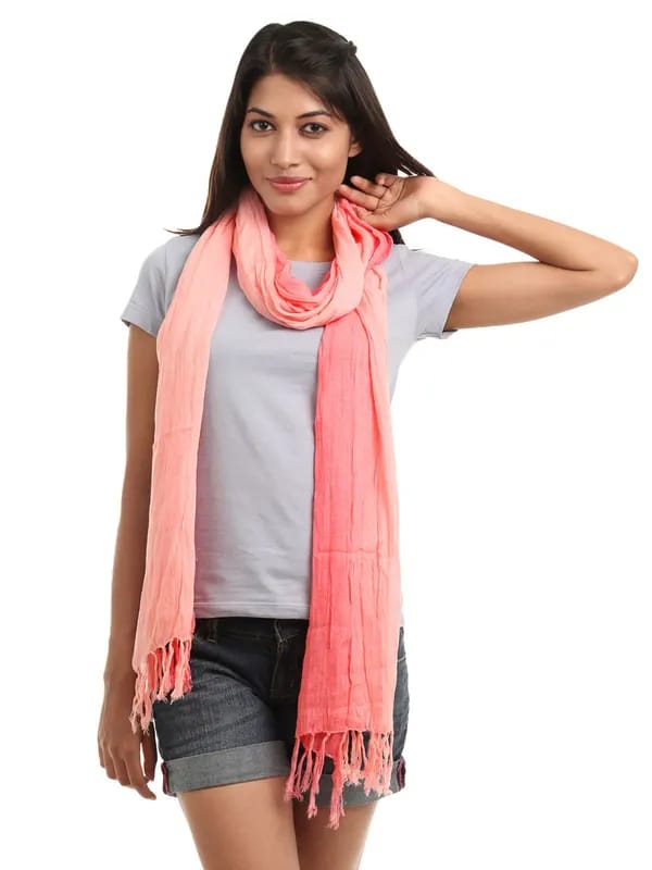 Femella Women Pink & White Scarf