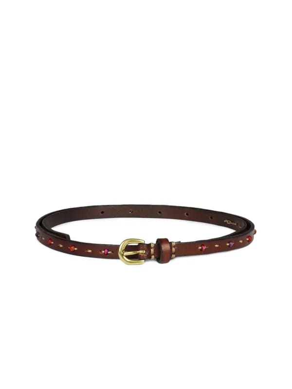 Fossil Women Brown Skinny Mini Belt