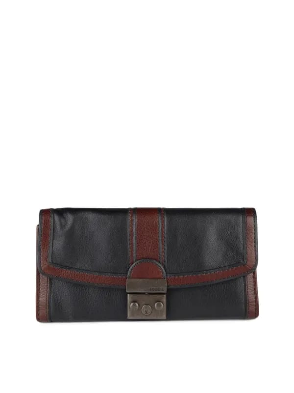 Fossil Women Black and Brown Wallet