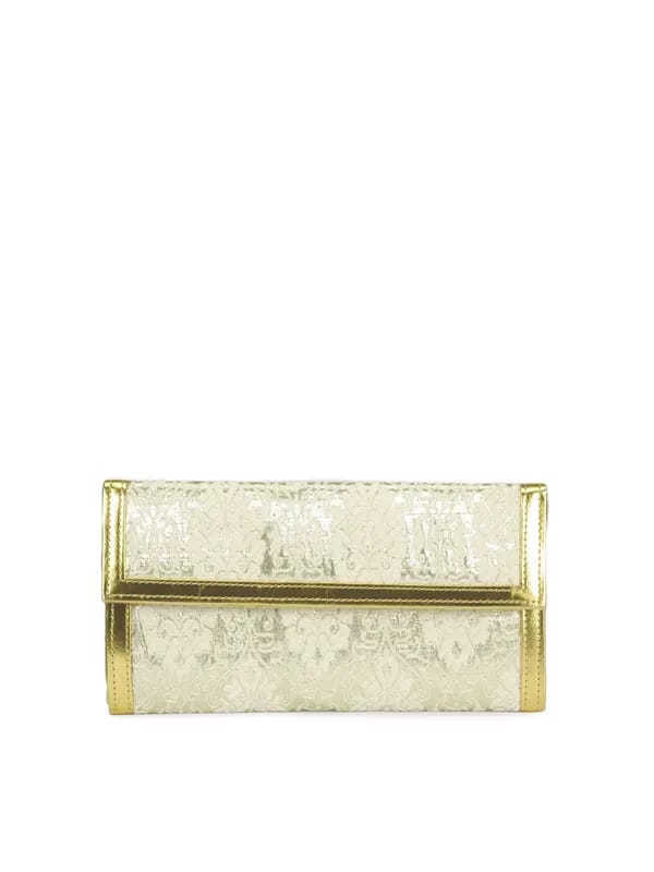 Pitaraa Women Golden Zari Purse