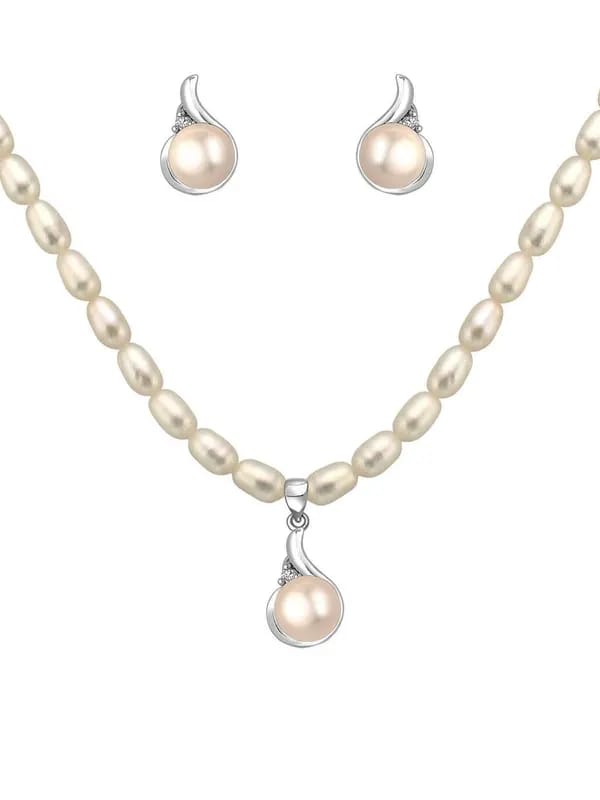 Miki Pearl Women Ivory Jewellery Set