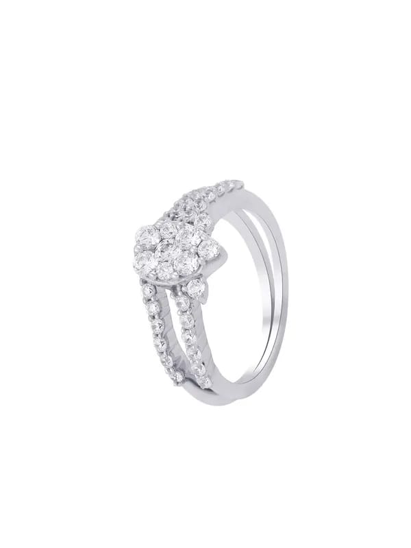 Lucera Women Set of Two Silver Ring