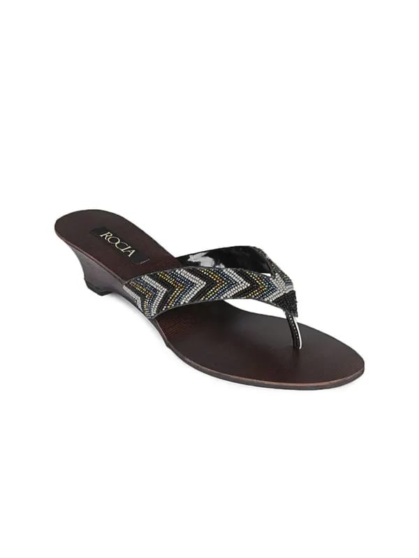 Rocia Women Brown & Black Heels