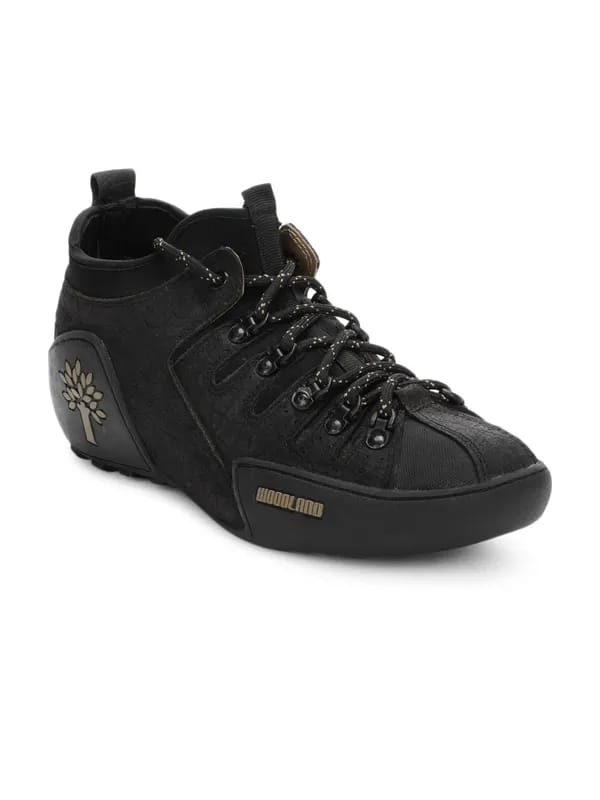 Woodland Men Black Shoes