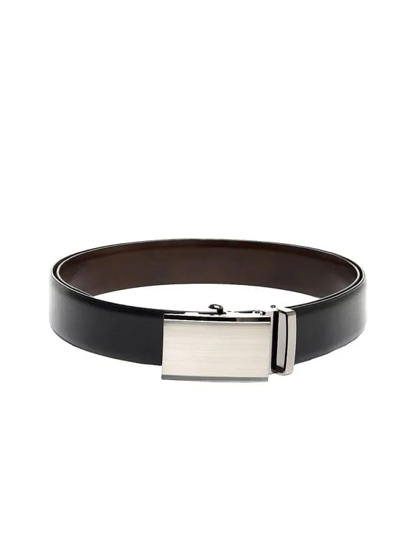 New Hide Men Black & Brown Reversible Leather Belt