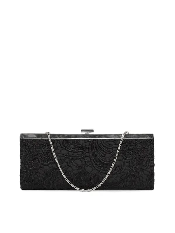 ToniQ Women Black Lace Clutch